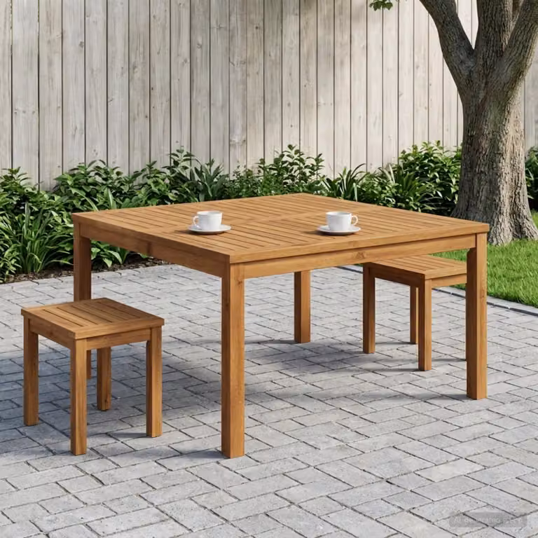 Tavolino da salotto vidaXL in legno di acacia color marrone, stile rustico, L/P/H: 98 x 100,5 x 45 cm