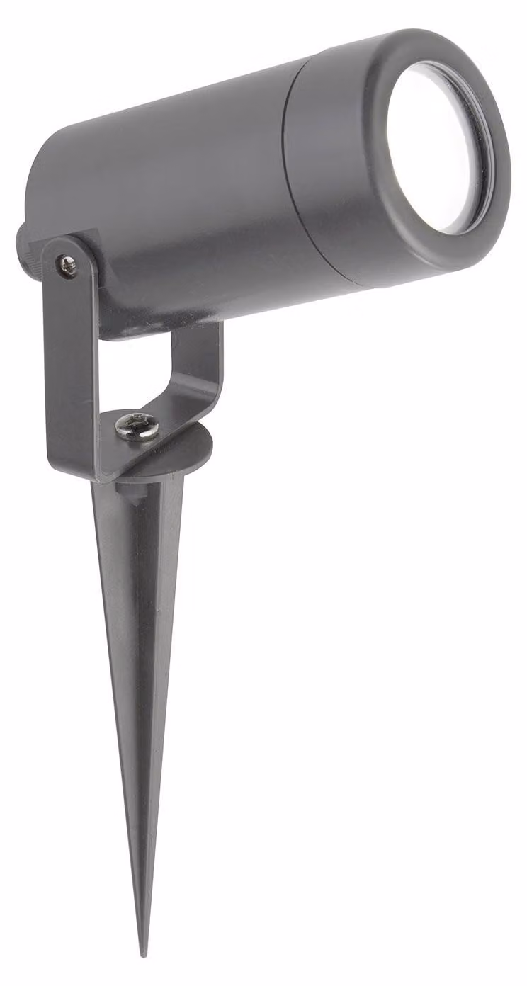 Faretto Picchetto Moderno Spikey Policarbonato Grigio Trasparente 1 Luce Gu10