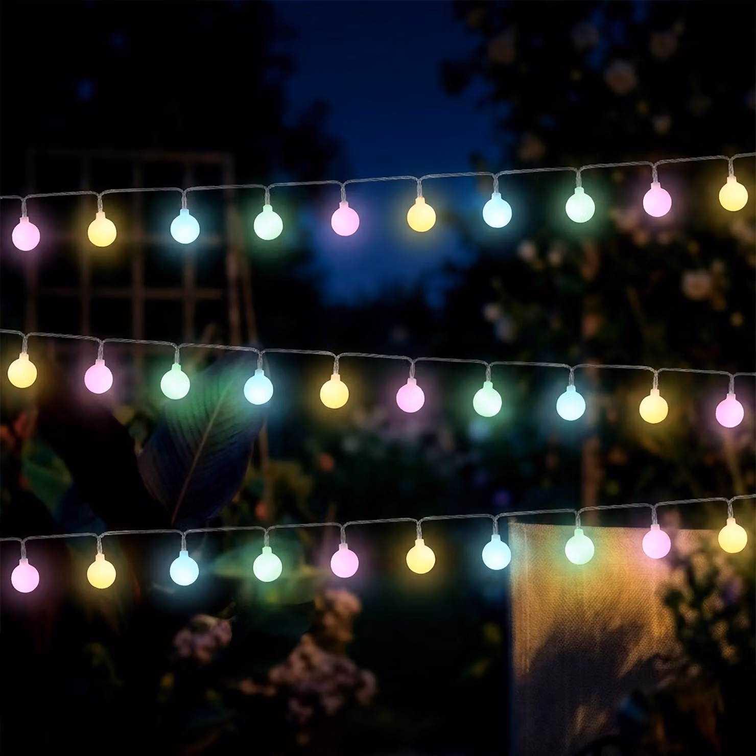 Ghirlanda luminosa a LED da 290 cm per interni ed esterni, 30 mini palline con timer - colori tenui - ghirlanda luminosa a palline alimentata a batterie con 8 funzioni