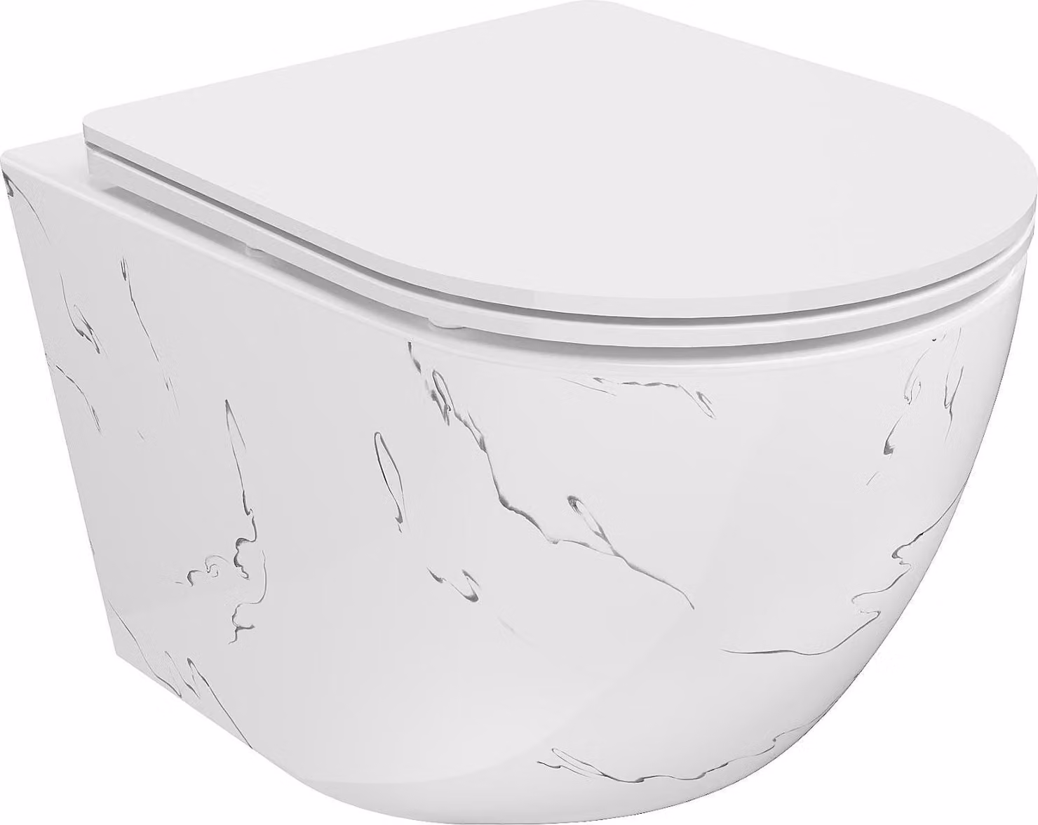 Mexen Lena vaso WC Rimless con sedile slim a chiusura rallentata, duroplast, pietra bianca - 30224093