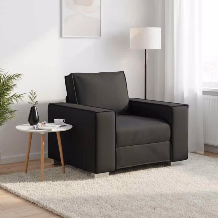 Poltrona Sofa moderna vidaXL in pelle sintetica nera con braccioli per il tuo soggiorno