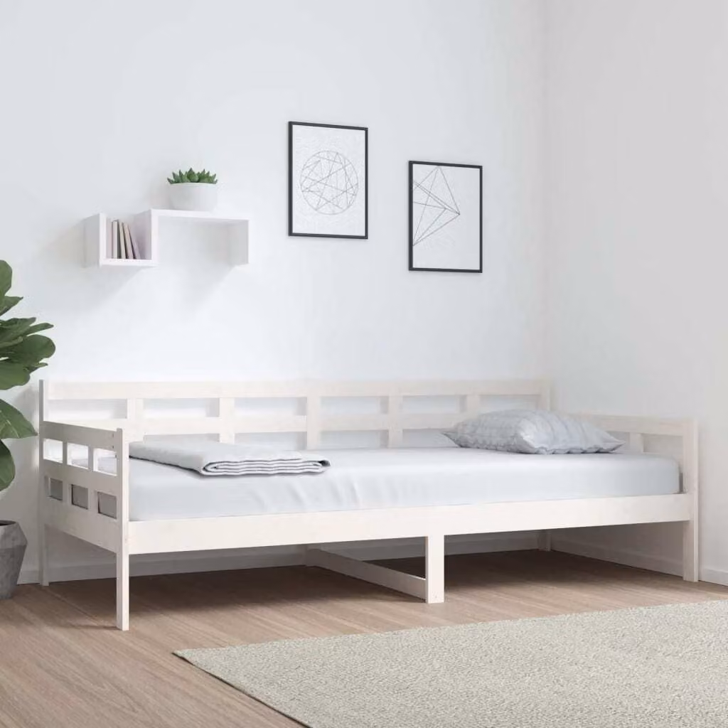 The Living Store Letto da giorno in pino massiccio bianco 90x200 cm