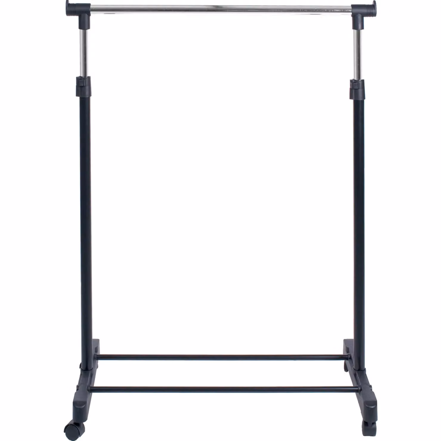 Vestiamo Casa Appendiabiti Estensibile con Ruote in Metallo Nero, Altezza regolabile da 98 a 175 cm – 1