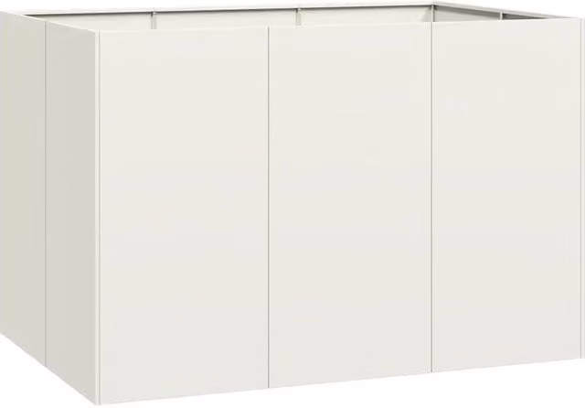 Fioriera da esterno moderna HELLOSHOP26 in acciaio bianco con fondo aperto per giardino o balcone L: 120 cm, P: 80 cm, H: 80 cm