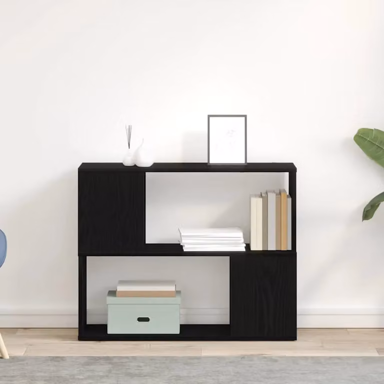 Set mobile TV moderno vidaXL in legno ingegnerizzato nero, L 80 cm x P 24 cm x H 63 cm