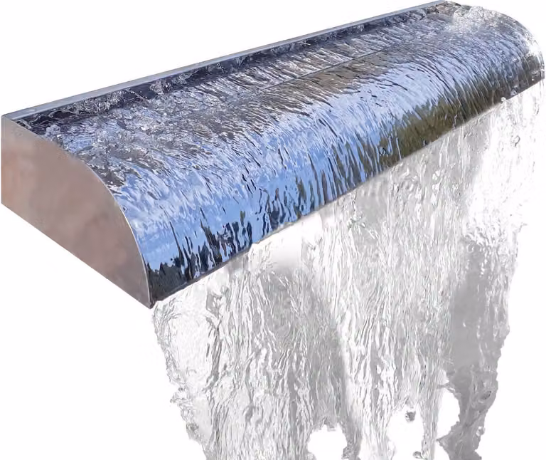 Cascata KÖHKO "VICTORIA" in acciaio inox lucido 60 cm per laghetto, piscina e giardino