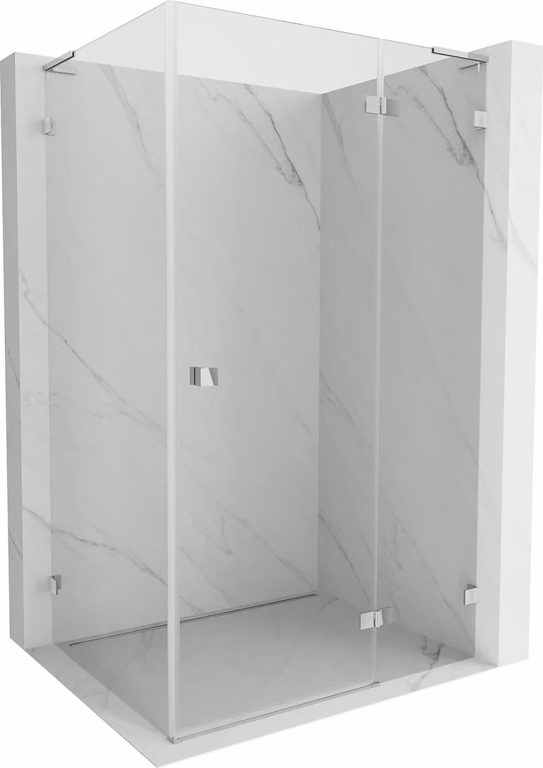 Mexen Lunar L cabina doccia battente destra 95 x 80 cm, trasparente, cromo - 834L-095-080-01-00-P