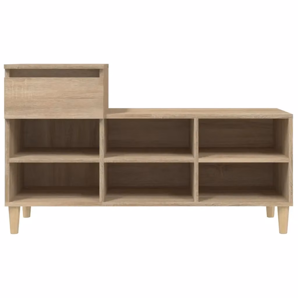 Scarpiera Sonoma HELLOSHOP26 in rovere beige con cassetti e ripiani, stile moderno, L: 102 cm, P: 36 cm, H: 60 cm – 2