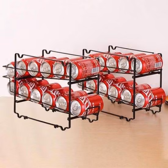 Organizzatore per lattine Famanu - Scaffale impilabile per lattine, ideale per armadietti da cucina - confezione da 2 pezzi