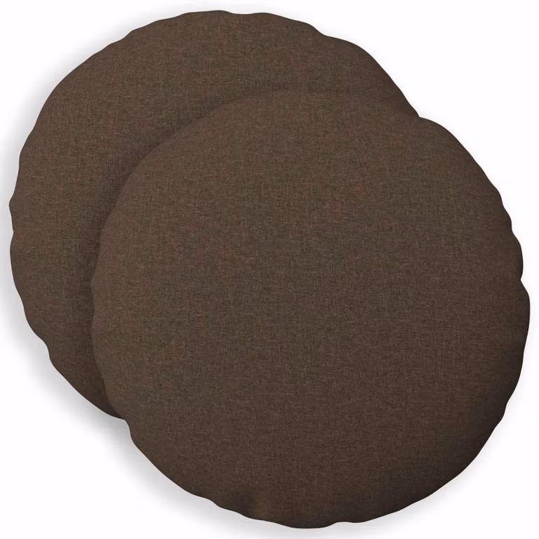 Set di 2 cuscini rotondi HEERLEN vidaXL in tessuto, colore tortora, diametro: 40 cm