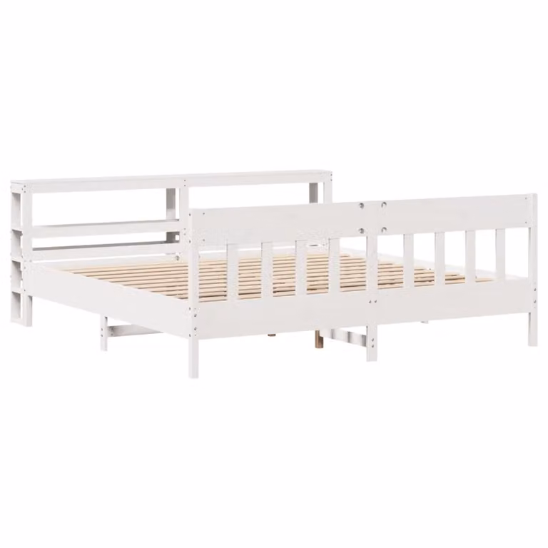 vidaXL Letto in legno massiccio senza materasso bianco 200x200 cm in legno di pino