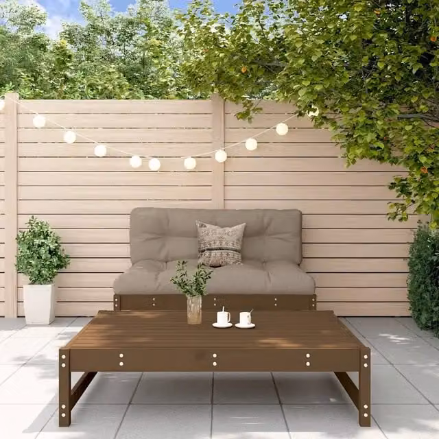 Set Divani da Giardino 2 pz con Cuscini in Legno Massello ambra 3186105