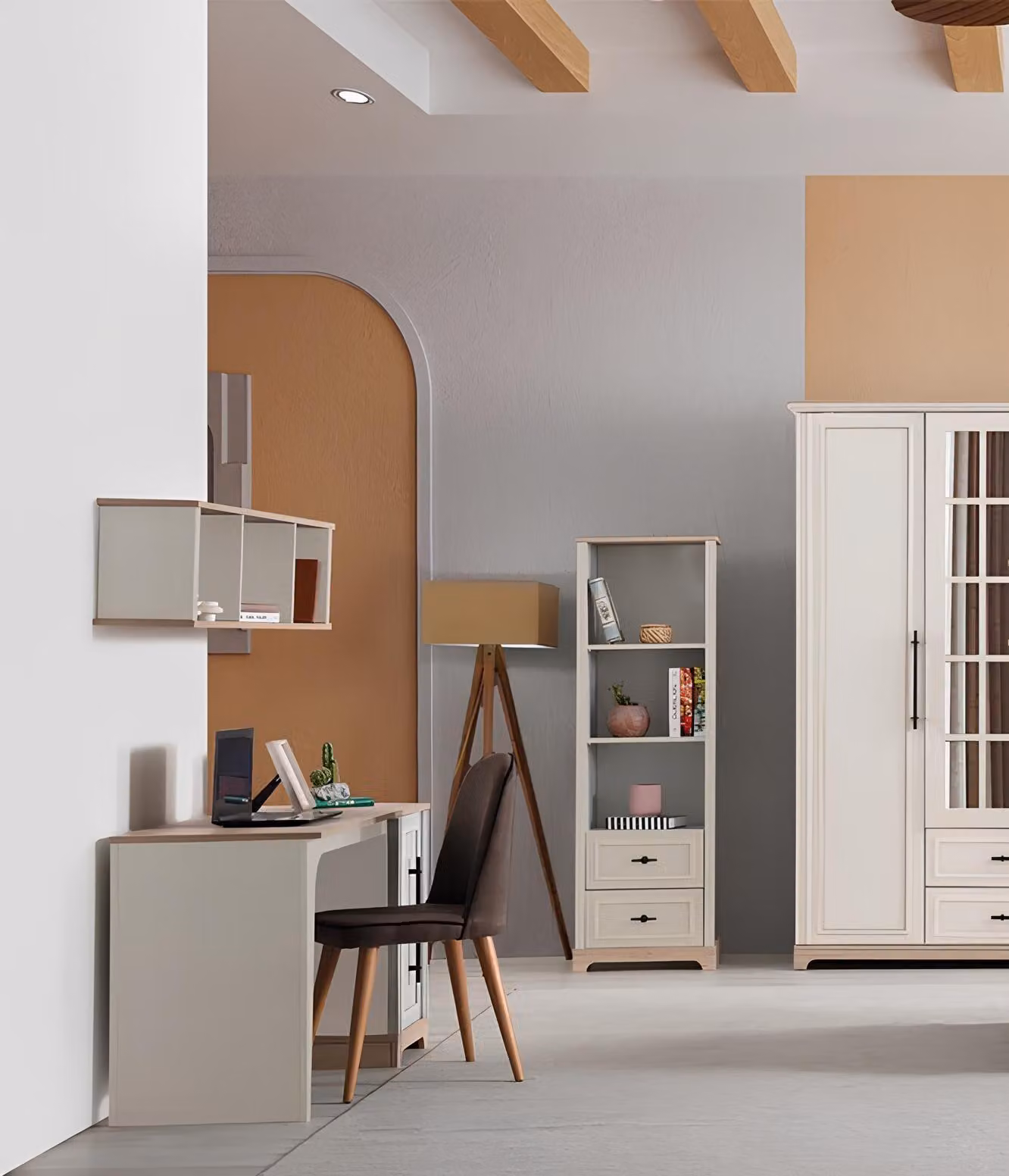 Designer Schlafzimmer Set Schreibtisch Moderner Wandschrank Regal