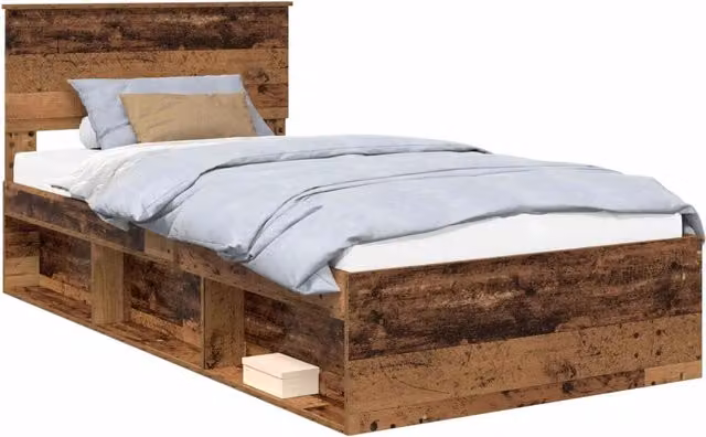 Letto singolo | Letto per adulti | Struttura del letto Legno vecchio 100 x 200 cm Pino massello