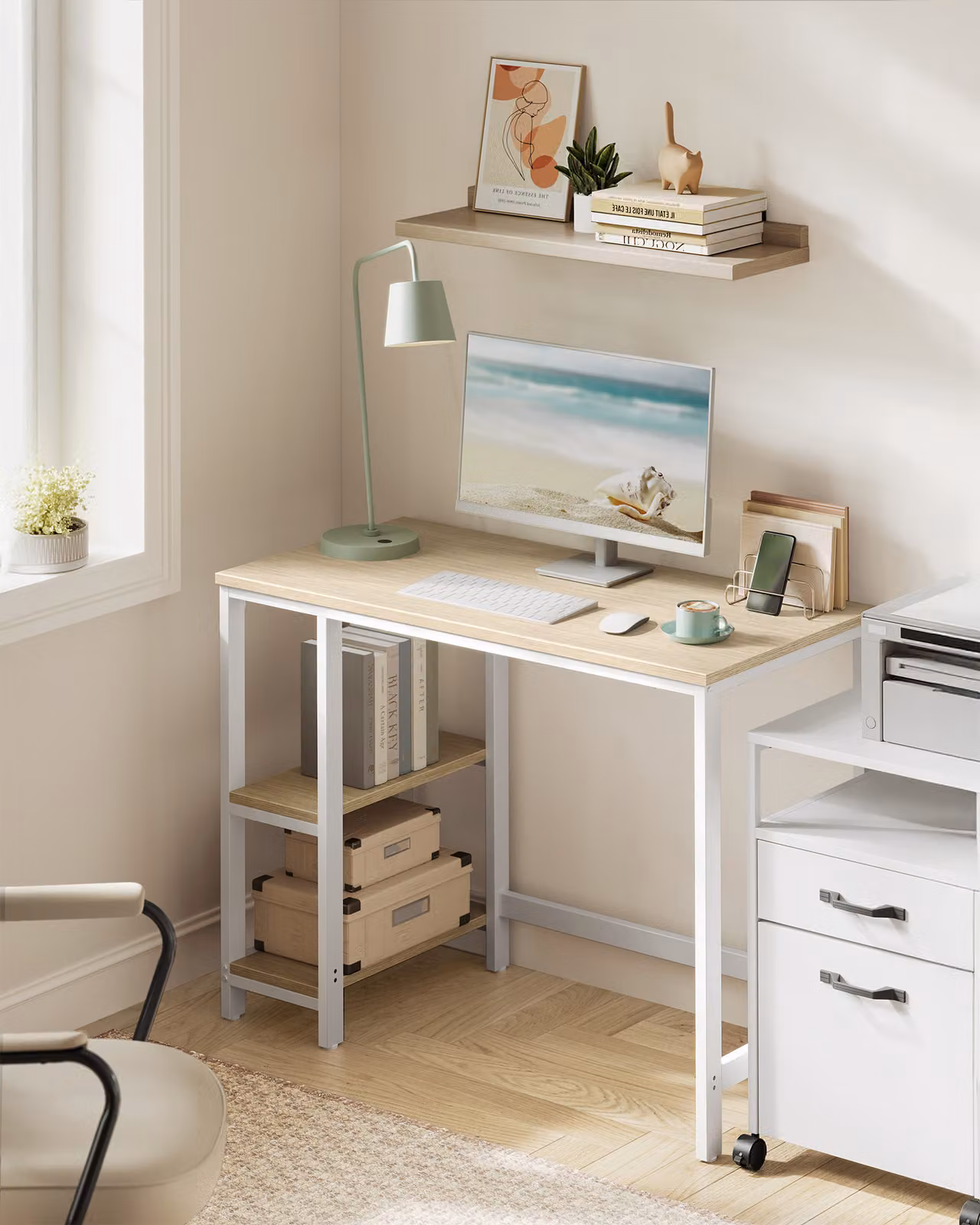 Scrivania VASAGLE, scrivania per computer, scrivania per ufficio, 100 x 50 x 76 cm, stile moderno