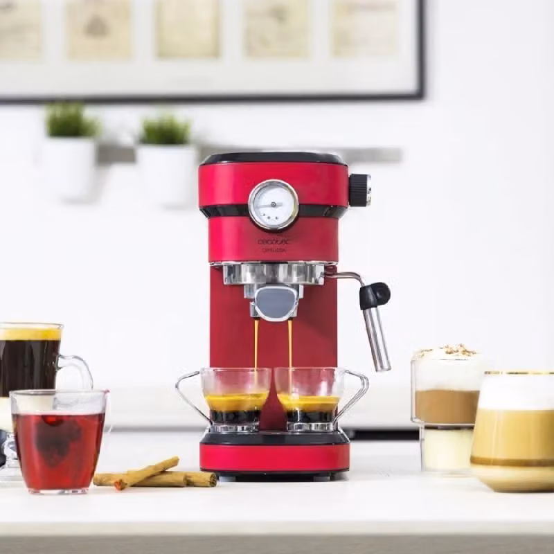Macchina da caffè Espresso Cecotec Cafelizzia 790 Shiny Pro Silver e Red con sistema Thermoblock e lancia vapore per caffè macinato – 2