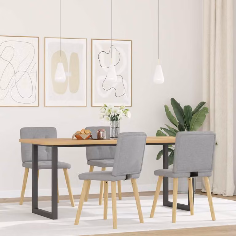 vidaXL Sedie da Pranzo 4 pz Grigio Nuvola in Tessuto