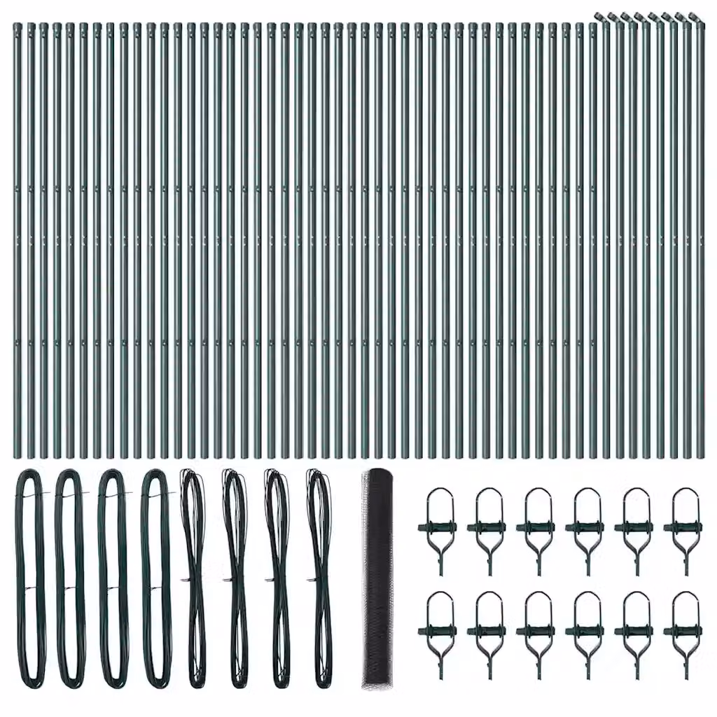 Palo per recinzione tonda VIDAXL in acciaio e PVC, Grigio, H: 100 cm