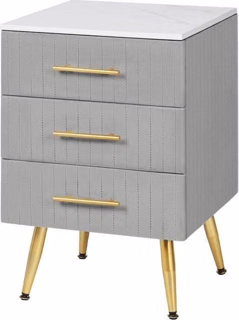 Cassettiere Retro per Camera da Letto - Comodino, Scrittoio - Camera da Letto, Salotto - Robusto - MDF - 41x40.5x60 cm - Grigio
