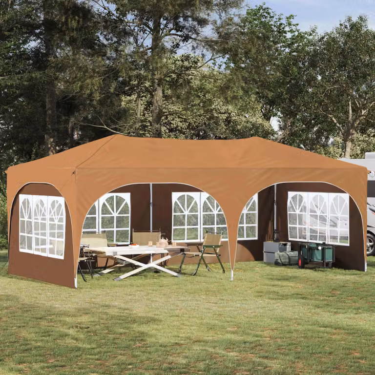 Maison Exclusive - Tenda pop-up per feste, dimensioni 575 x 288 x 245 cm, tessuto Oxford beige