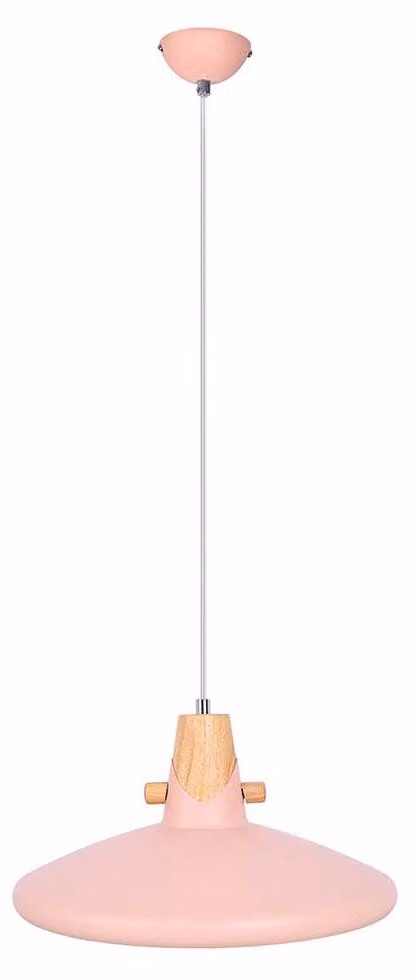 Lampada a sospensione a LED, rosa, in metallo, con aspetto effetto legno, altezza 150 cm