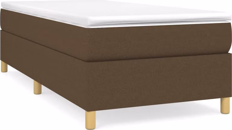 Giroletto a Molle con Materasso Marrone Scuro 90x190cm Tessuto