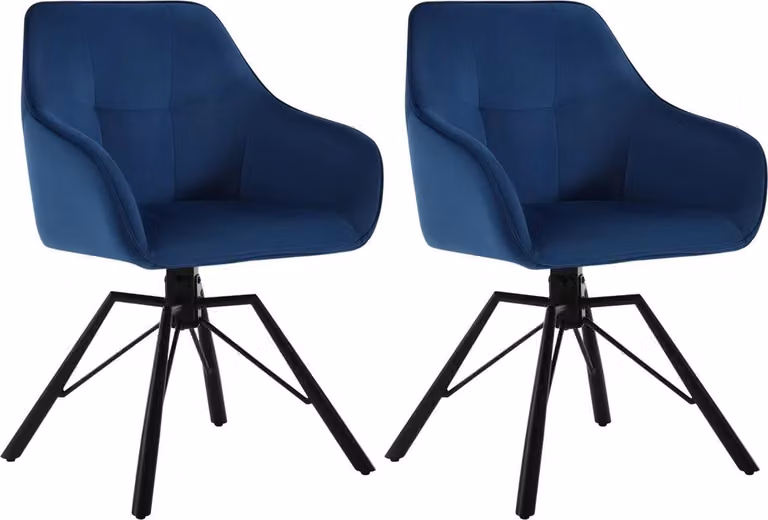 Set di 2 sedie da pranzo girevoli - Sedie comfort imbottite con braccioli e schienale - Per cucina, soggiorno e ristorante