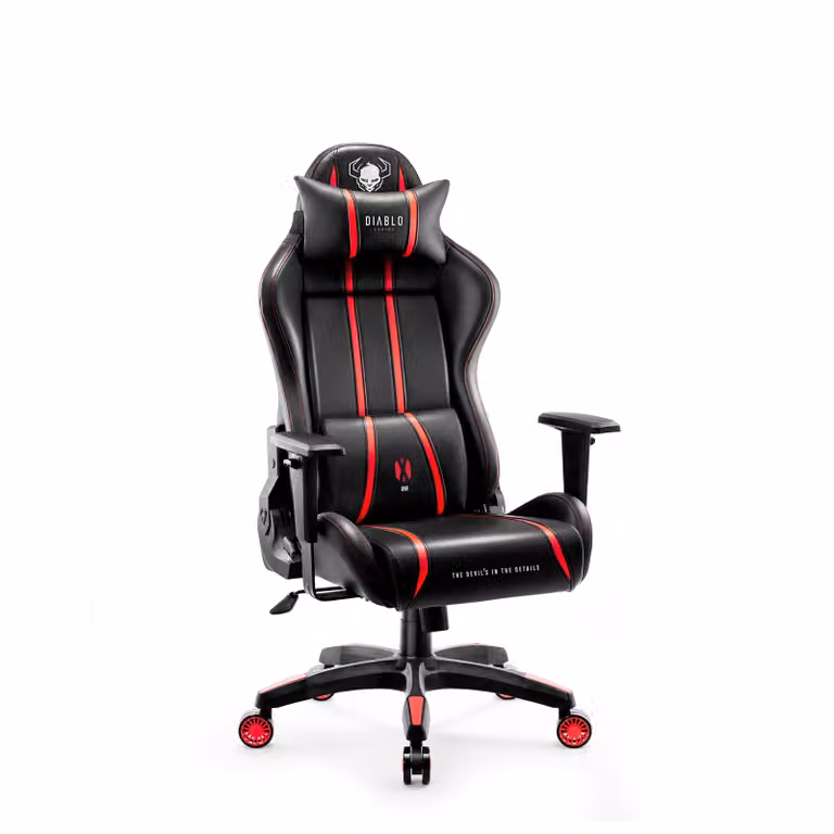 Diablo X-One 2.0 Gaming Chair Sedia da ufficio Sedia da scrivania Braccioli regolabili Design ergonomico Cuscino collo/glutei Nero-Rosa Piccolo