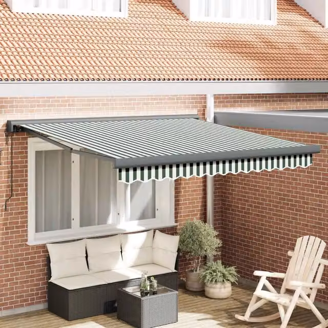 Tenda retrattile Verde e Bianco 300 x 250 x 165 cm 3330192