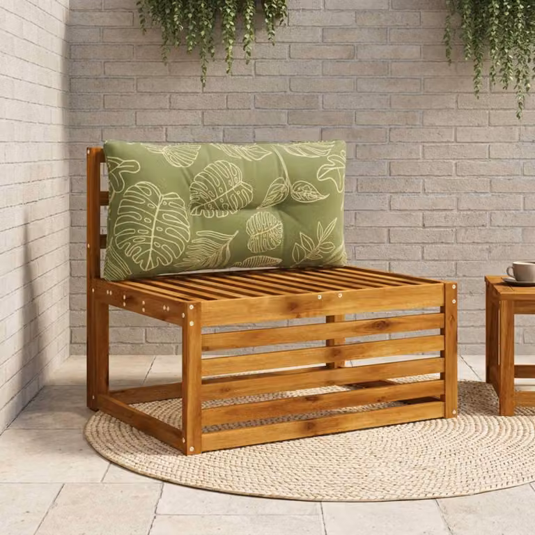 Cuscino per schienale vidaXL PUTTEN con design a foglia in poliestere, blu e verde