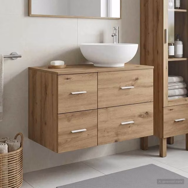Set di mobili per il bagno 2 pz Rovere Artigianale 3403999