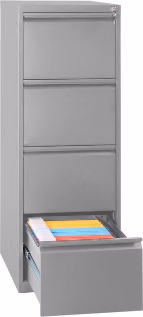 Classificatore 4 Cassetti 46x62x132 cm in Metallo Grigio