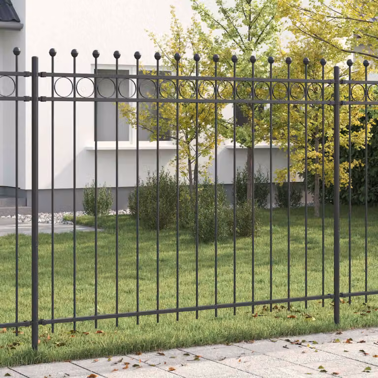 Maison Exclusive - Recinzione per giardino, modello TILBURG, 200 x 150 cm, acciaio verniciato a polvere, colore nero
