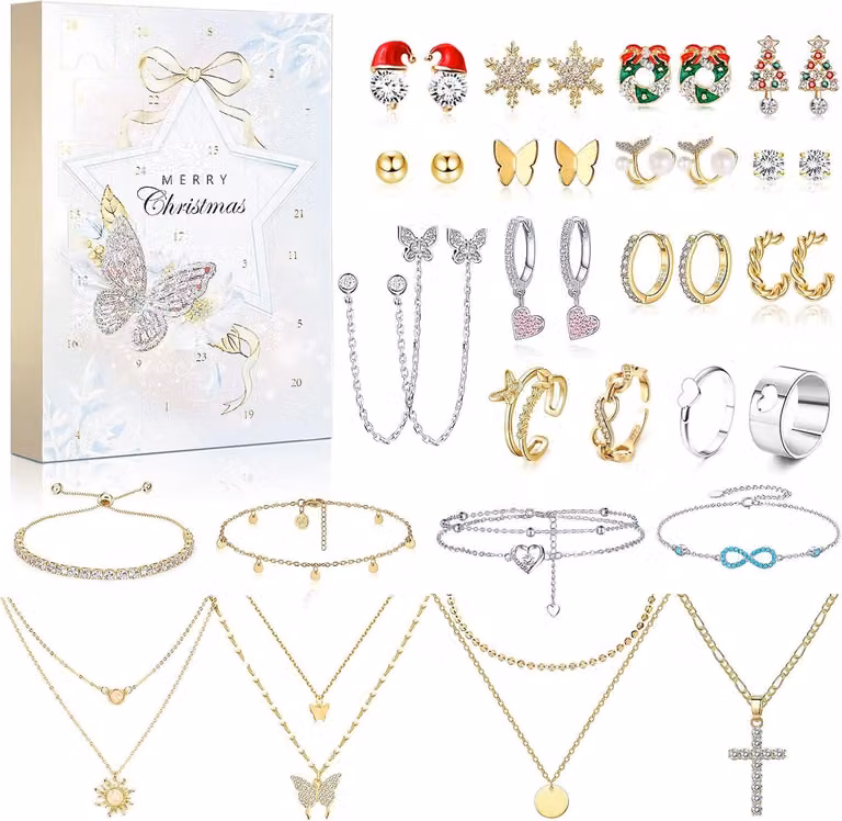 Calendario dell'Avvento 2024 - Calendario natalizio per donne e ragazze - Calendario con 24 sorprese - Regalo di Natale