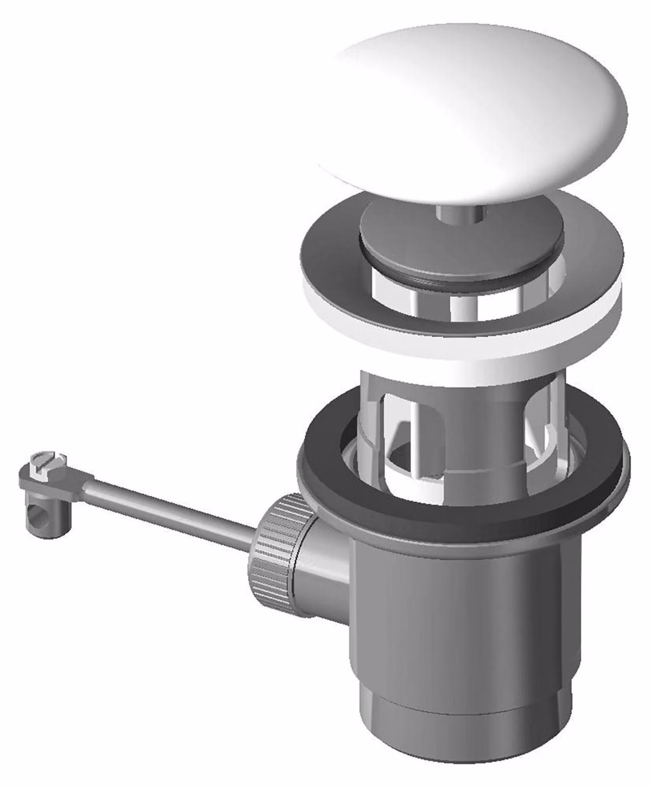 LAUFEN Vanne de vidange, avec couvercle et levier de traction, pour lavabos avec système de vidage/débordement caché, H8981850000001, H8981850000001