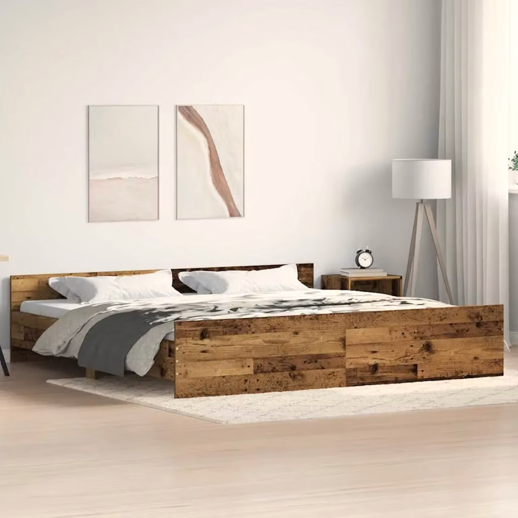 Struttura del letto moderna vidaXL in legno marrone L/P/H: 203 x 203 x 50 cm