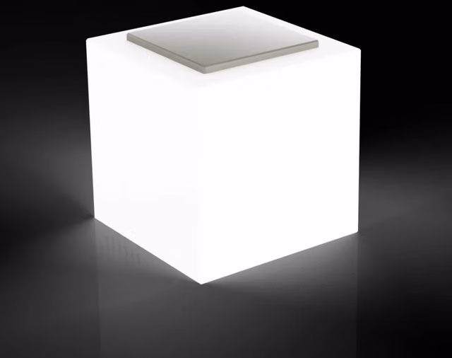 Pouf da Giardino Luminosto 50x50 cm con Cuscino in Resina Arkema Iris Comfort SL