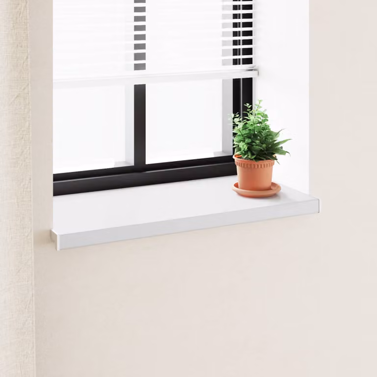 Soglia della finestra vidaXL in PVC bianco L 100 cm x P 40 cm x H 4,5 cm