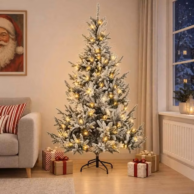 Albero di Natale Artificiale con Rami Pieghevoli 210 cm 300 LED 3466283