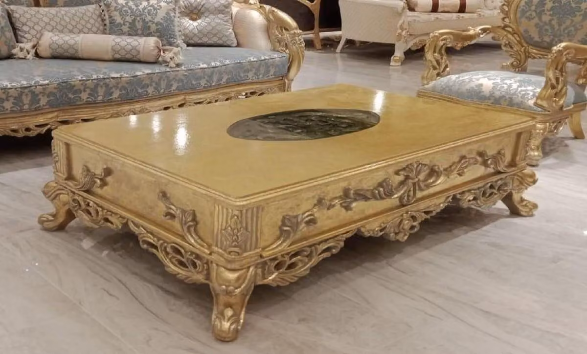 Casa Padrino tavolino barocco oro - Magnifico tavolo da salotto in legno massello in stile barocco - Mobili da salotto barocchi - Nobili e magnifici
