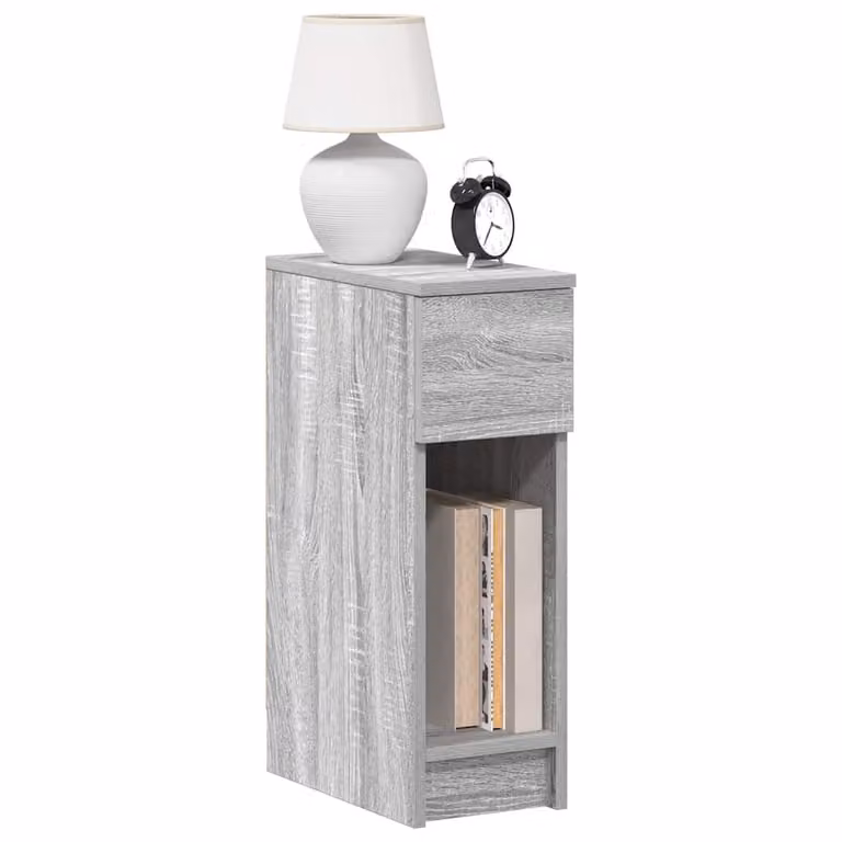 Set di 2 comodini sospesi vidaXL con cassetto, colore grigio, L/P/H: 36 x 20 x 60 cm