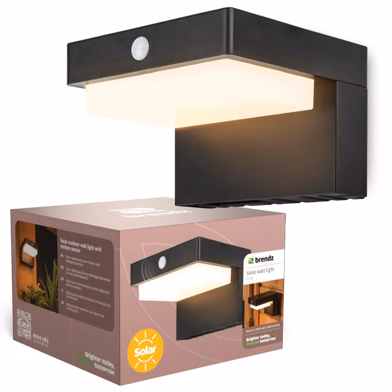 Lampada solare da esterno con sensore di movimento, 400 lumen, grado di protezione IP44, temperatura di colore 3000K, modello Lima