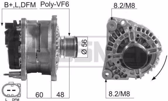 ERA 210231A Alternatore LiMa 90 A 14 V per VW Golf IV berlina (1J1), POLO (9N), Transporter V Bus (7HB, 7HJ, 7EB, 7EJ, 7EF, 7EG, 7HF, 7EC)