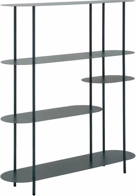 Libreria Saturno Ottanio 118x31x139 cm in Metallo Verde acqua