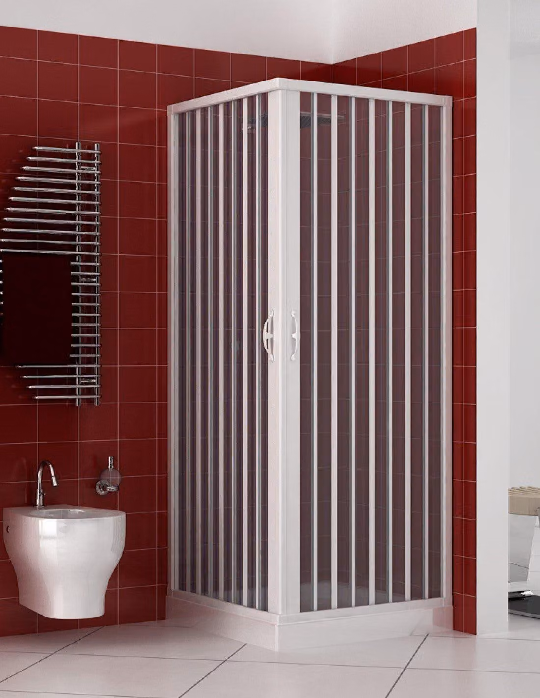 Box doccia angolare Luna 70x70 cm in PVC a soffietto — compatto, Italy