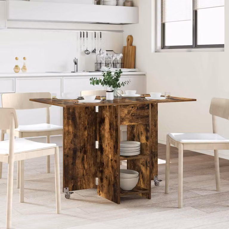 Maison Exclusive - Tavolo da pranzo, dimensioni 115 x 70 x 75 cm, realizzato in materiale composito di legno, finitura in rovere affumicato