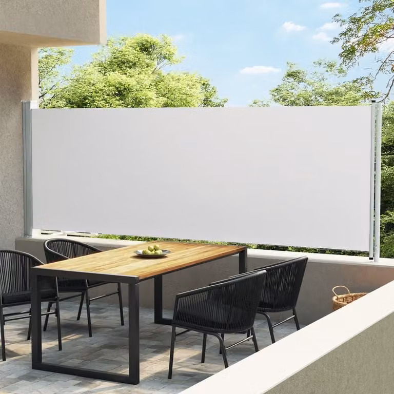 The Living Store Tenda laterale estensibile 600x160 cm crema