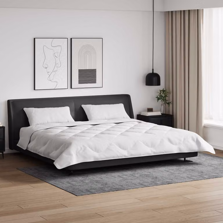 Set di 3 pezzi vidaXL composto da piumone e cuscini in microfibra e piuma d'oca, colore bianco, extra warm