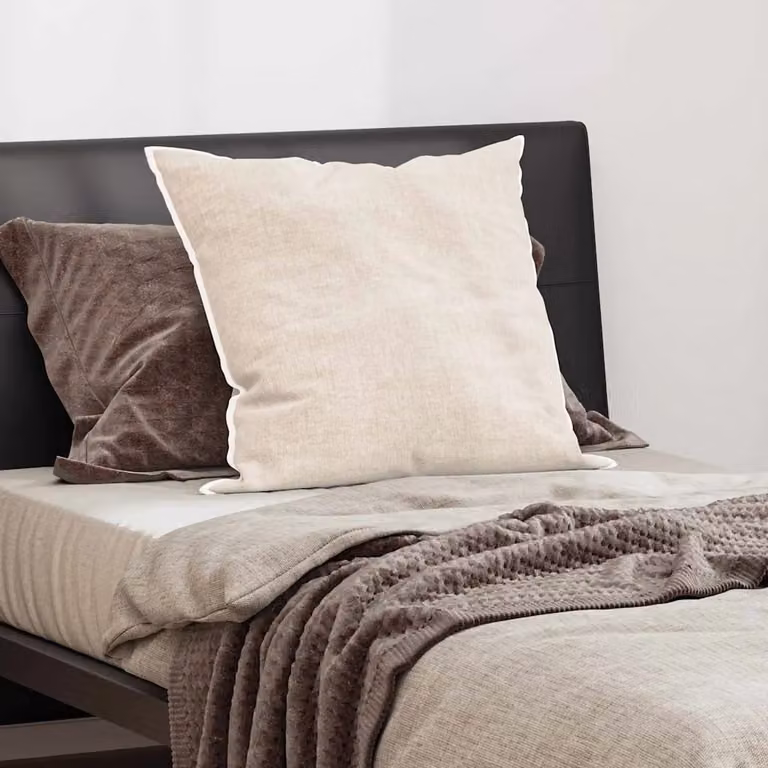 Cuscino quadrato vidaXL in cotone traspirante, Bianco o Beige, L 60 cm x P 70 cm