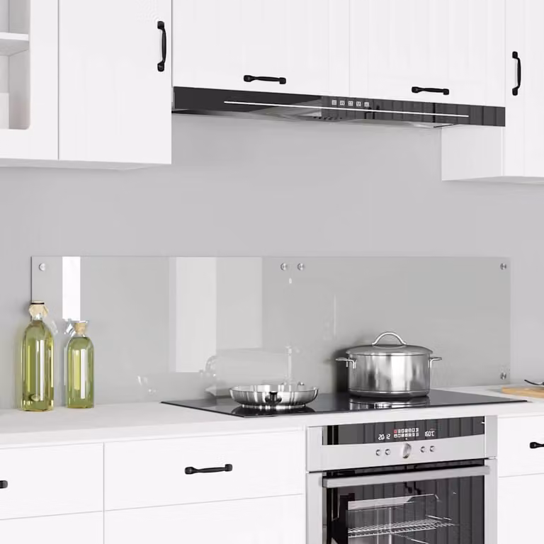 Set di 2 schienali da cucina vidaXL in vetro temperato trasparente, L: 80 cm, P: 40 cm